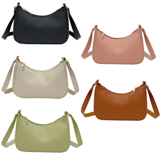 WOMEN'S Bag Underarm Bag Handbags Retro Solid Color PU Leather Shoulder Underarm Bags Casual Women Hobos Handbags
