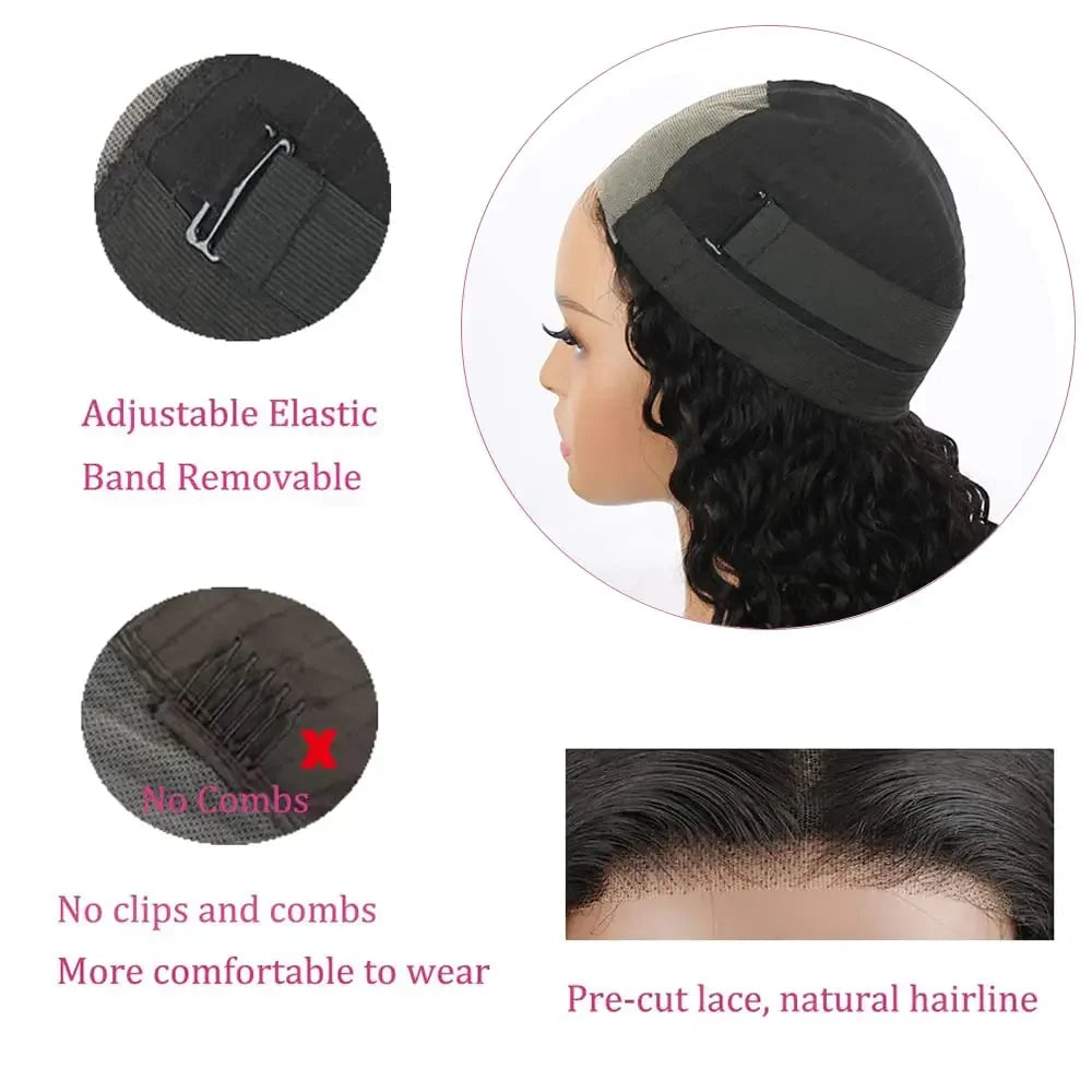 Wear and Go Glueless Wig Human Hair Pre Cut Ready to Wear 4x4 Lace Front Closure Wig Straight Glueless Wig Human Hair for Women