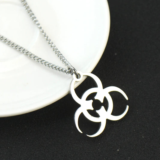 Necklace Trendy Men And Women INS Street Punk Hip-Hop JewelryNew Stainless Steel Biochemical Logo Pendant
