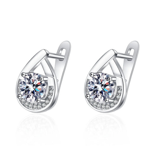 925 Sterling Silver Earrings For Women Round Zircon Earrings Sparkling Party Wedding Jewelry Gift Accessories