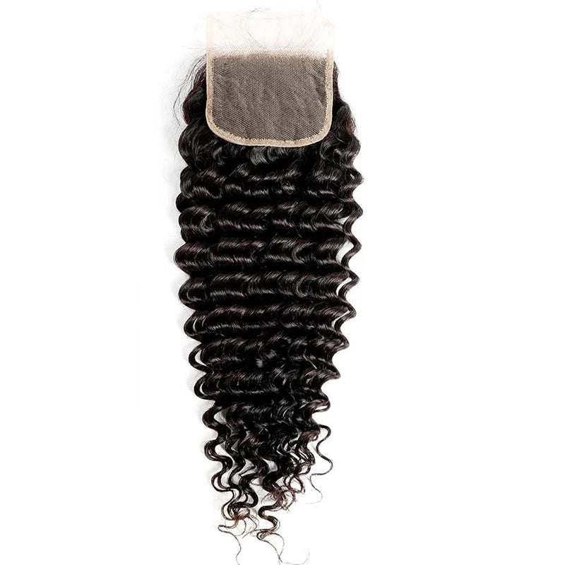 Deep Wave Hair 13X4 Lace Frontal Burmese Human Hair 8-20 Inch Preplucked 4x4 Transparent Lace Closure Human Hair 150% Density