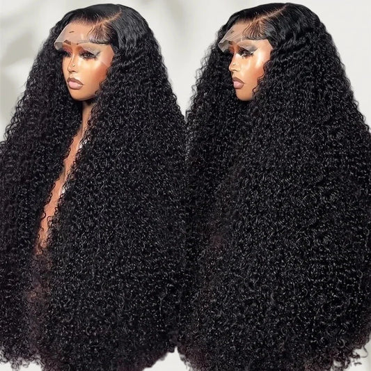 Deep Wave Wig, Middle Part, Machine-Woven Synthetic Hair, For Women