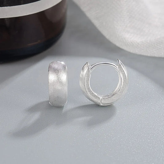 925 Silver Brushed Earrings Unique Stylish Design for Women New Fashionable Minimalist Piece Elegant Grandeur Appeal