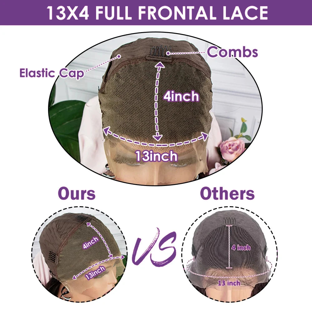 Dark Brown Short Bob Wigs Curly 13x4 Lace Frontal Human Hair Wigs 220% Density HD Transparent Lace Front Wig Colored #4 Lace Wig