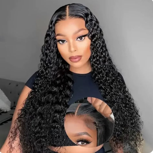 Deep Wave Frontal Wig Hd Lace Wigs 300% Density 13x4 13x6 Water Wave Curly Human Hair Wig 30 36 Inch Lace Front Wig Human Hair