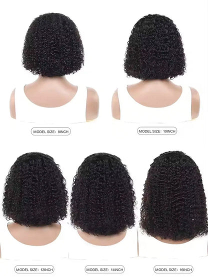 Short Curly Human Hair Bob Wig Water Lace Front Human Hair Wigs ForWomen PrePlucked Brazilian Glueless 13x4 Lace Wig Unikyhair