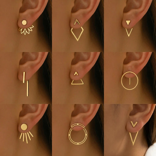 1 pair of earrings hanging after installation, paired with personalized, fashionable, and elegant earrings