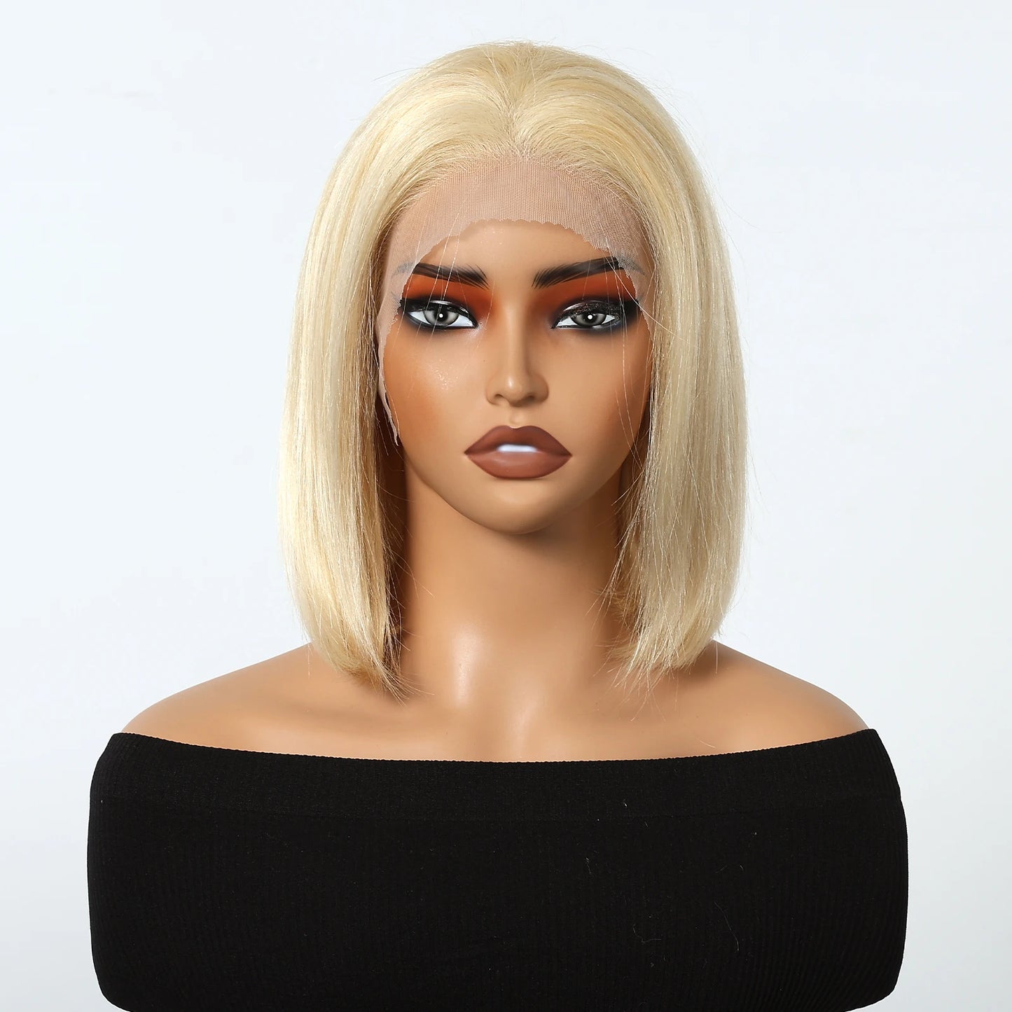 Human Hair Wigs HD 13x4 Lace Frontal Wig Short Straight Bob Hair Light Brown Blonde Mixed Piano Wig for Afro Women Use Brazilian