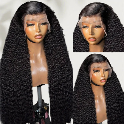 Deep Wave Wig, Middle Part, Machine-Woven Synthetic Hair, For Women