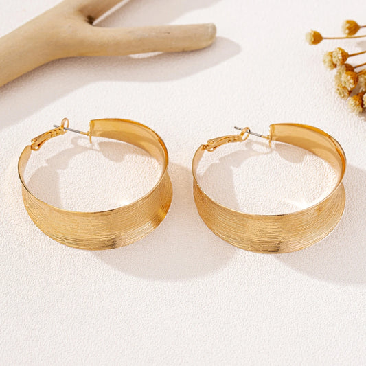A Pair of Women's Earrings, Simple and Stylish with Brushed Finish, Suitable for Daily Wear and Vacation Wear