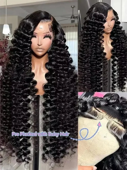 13x4 Hd Lace Frontal Wig Loose Deep Wave Curly Human Hair 100% Preplucked 13x6 Water Wave Front Wigs For Black Women Brazilian