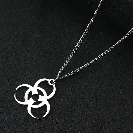 Necklace Trendy Men And Women INS Street Punk Hip-Hop JewelryNew Stainless Steel Biochemical Logo Pendant
