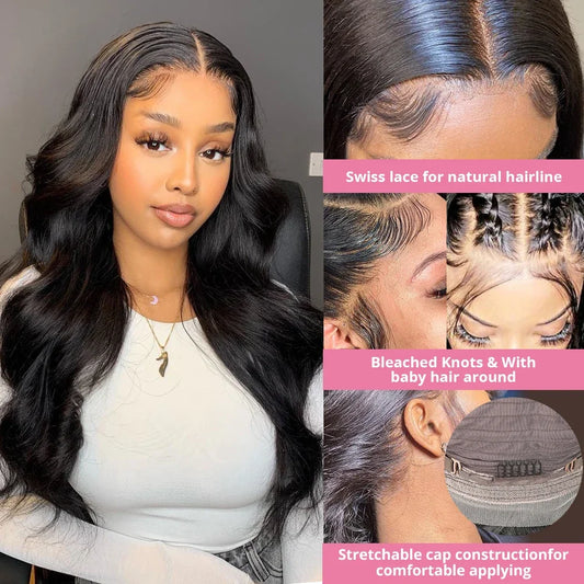 Human Hair Wear HD 13x6 Body Wave Lace Frontal Wig 30 40 Inch 13x4 Lace Front Wigs Brazilian Human Hair Wigs 200 Density