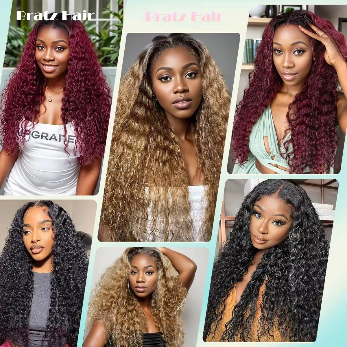 Human Hair Ombre Black Brown Deep Wave Wig Ready to Wear 13x4 HD Lace Front Glueless Wig for Woman T1B/4 Colored Deep Wave Wigs