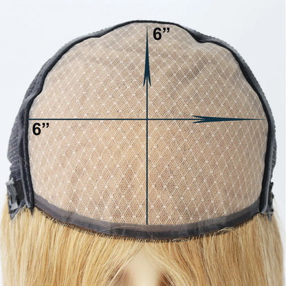 #27 Honey Blonde Human Hair Wig for Women 6x6inch Silk Top Wig with PU Around Real Virgin Hair Elastic Net Soft Medical Wig