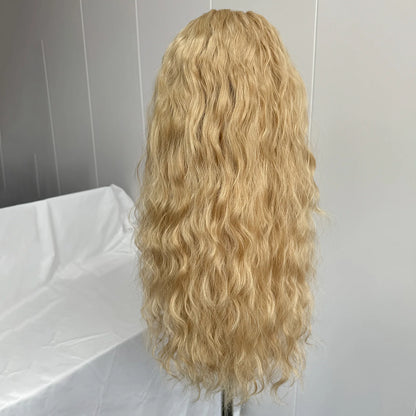Long Blonde Highlight Natural Wave Long Curly Wavy 13X4 Lace Front Wigs for Women Honey Blonde Mixed 613 Colored Synthetic Hair