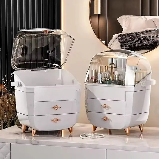 Cosmetics Storage Box Large Makeup Organizer Drawers Waterproof Dustproof Jewelry Organizer Home Skincare Display Cases