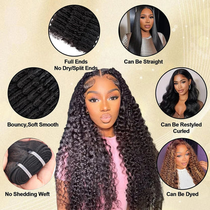 15A Deep Wave Bundles Human Hair 100% Real Human Hair Unprocessed Brazilian Virgin Hair Deep Wave Human Hair Weave Bundles