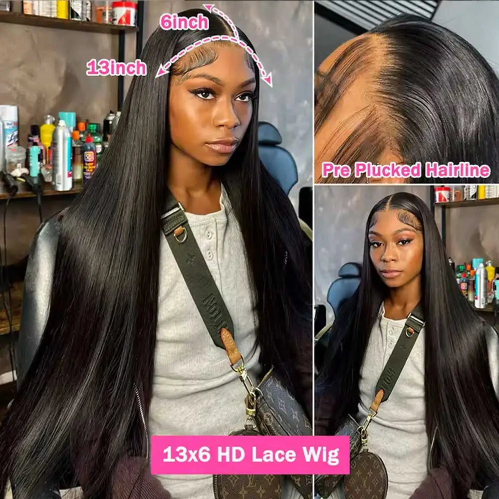 32Inch Straight Human Hair Wigs 13x4 13x6 HD Lace Frontal Wigs For Women Glueless Bone Straight Lace Front Human Hair Wigs