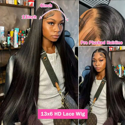 32Inch Straight Human Hair Wigs 13x4 13x6 HD Lace Frontal Wigs For Women Glueless Bone Straight Lace Front Human Hair Wigs