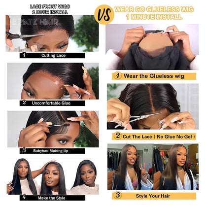 Human Hair Ombre Black Brown Deep Wave Wig Ready to Wear 13x4 HD Lace Front Glueless Wig for Woman T1B/4 Colored Deep Wave Wigs