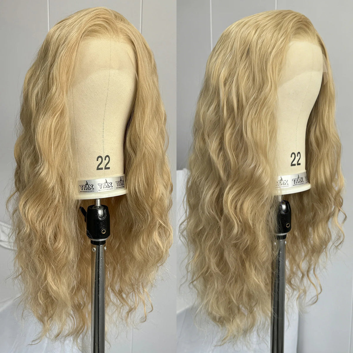 Long Blonde Highlight Natural Wave Long Curly Wavy 13X4 Lace Front Wigs for Women Honey Blonde Mixed 613 Colored Synthetic Hair
