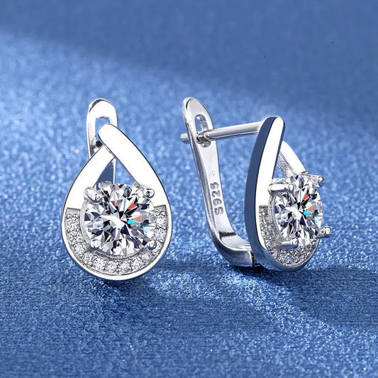 925 Sterling Silver Earrings For Women Round Zircon Earrings Sparkling Party Wedding Jewelry Gift Accessories