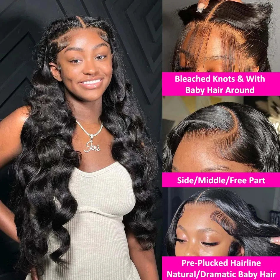 30 38Inch Hd Transparent Lace Frontal Wig 13x4 Body Wave Human Hair Wigs For Black Women Glueless Wigs Loose Deep Wavy Hair