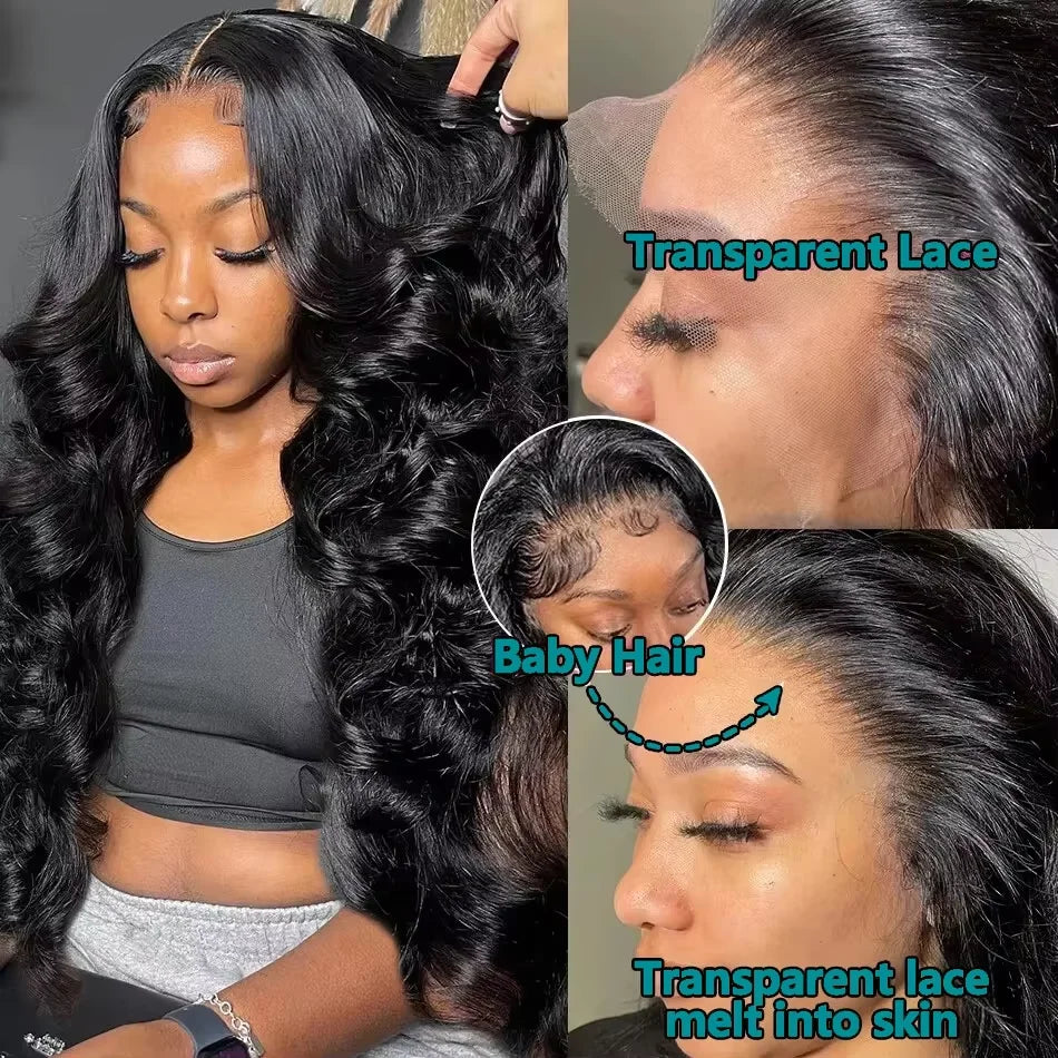HD Lace Wig 13x6 Human Hair Body Wave Human Hair Wigs 13X4 Lace Front Human Hair Wig 250% Pre Plucked Body Wave Wigs Human Hair
