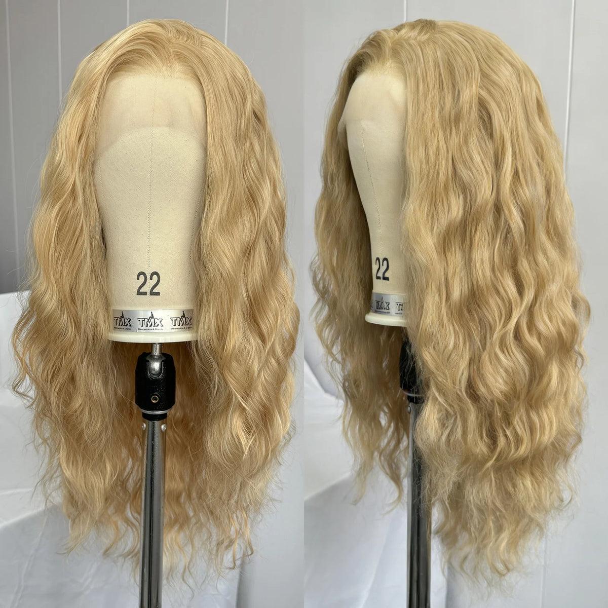 Long Blonde Highlight Natural Wave Long Curly Wavy 13X4 Lace Front Wigs for Women Honey Blonde Mixed 613 Colored Synthetic Hair