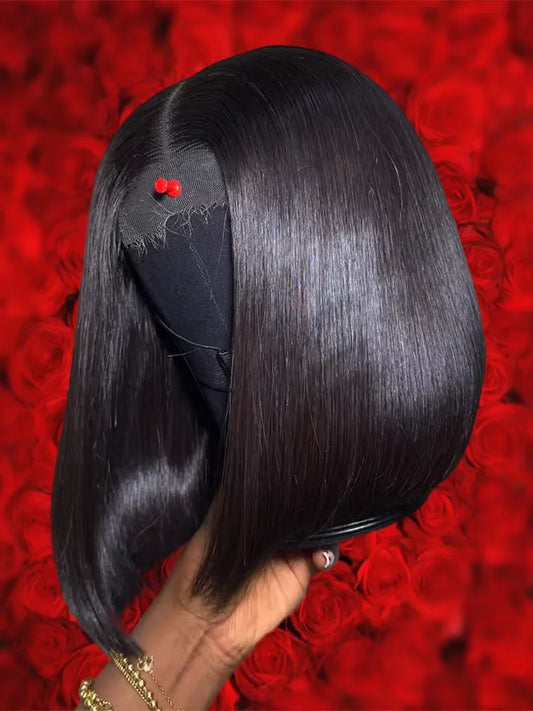 4x4 HD Lace Frontal Short Bob Wig Bone Straight Human Hair Wigs 100% 13x4 Lace Frontal Wig Real Pre Plucked Brazilian For Women