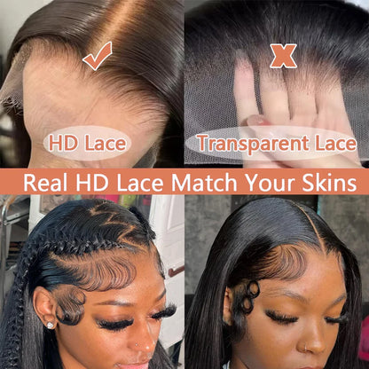 HD 13x4 13x6 Lace Frontal Wigs 200 Density Straight Vietnamese 100% Human Hair Pre Plucked 5x5 Lace Closure Wigs For Women