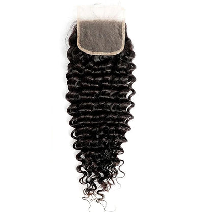 Deep Wave Hair 13X4 Lace Frontal Burmese Human Hair 8-20 Inch Preplucked 4x4 Transparent Lace Closure Human Hair 150% Density