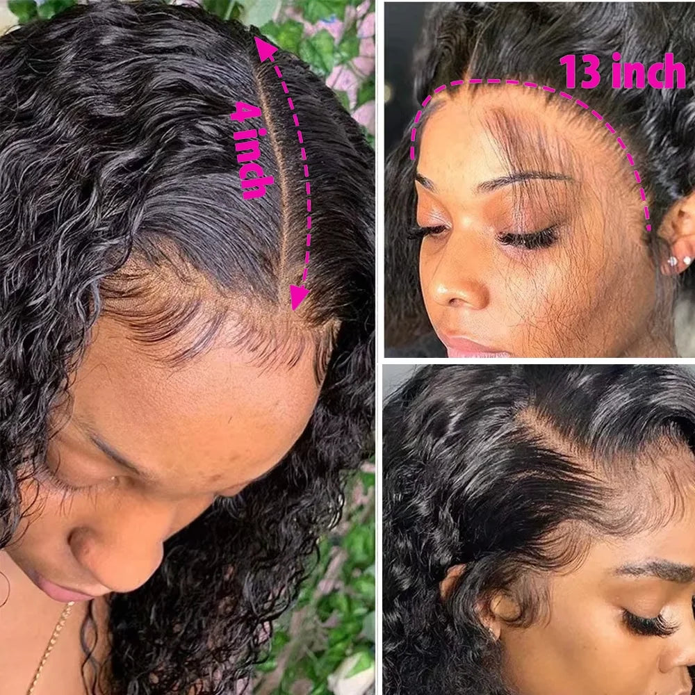 Brazilian Short Bob 100% Human Hair 13x4 Lace Frontal Human Hair Deep Wave 4x4 Lace Front Curly 5x5 Lace Closure Wigs For Women