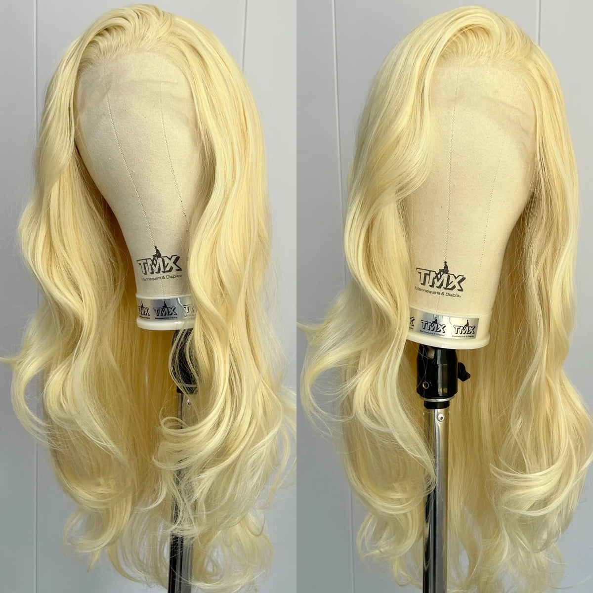 613 Blonde Long Curly Wavy Natural Wave Layered Synthetic Hair Free Part Pre Plucked Honey Blonde 13X4 Lace Front Wigs for Women