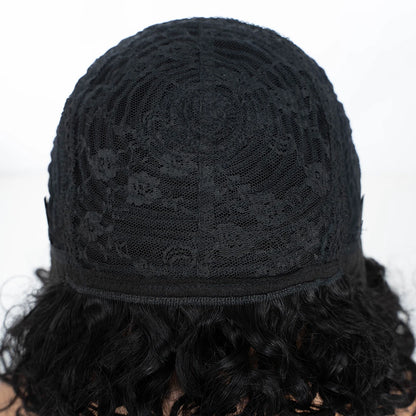 Short Curly Human Hair Wigs for Black Women 8 inch Short Curly Wigs for Black Women No Lace Front Human Hair Wigs (WIG P4/27)
