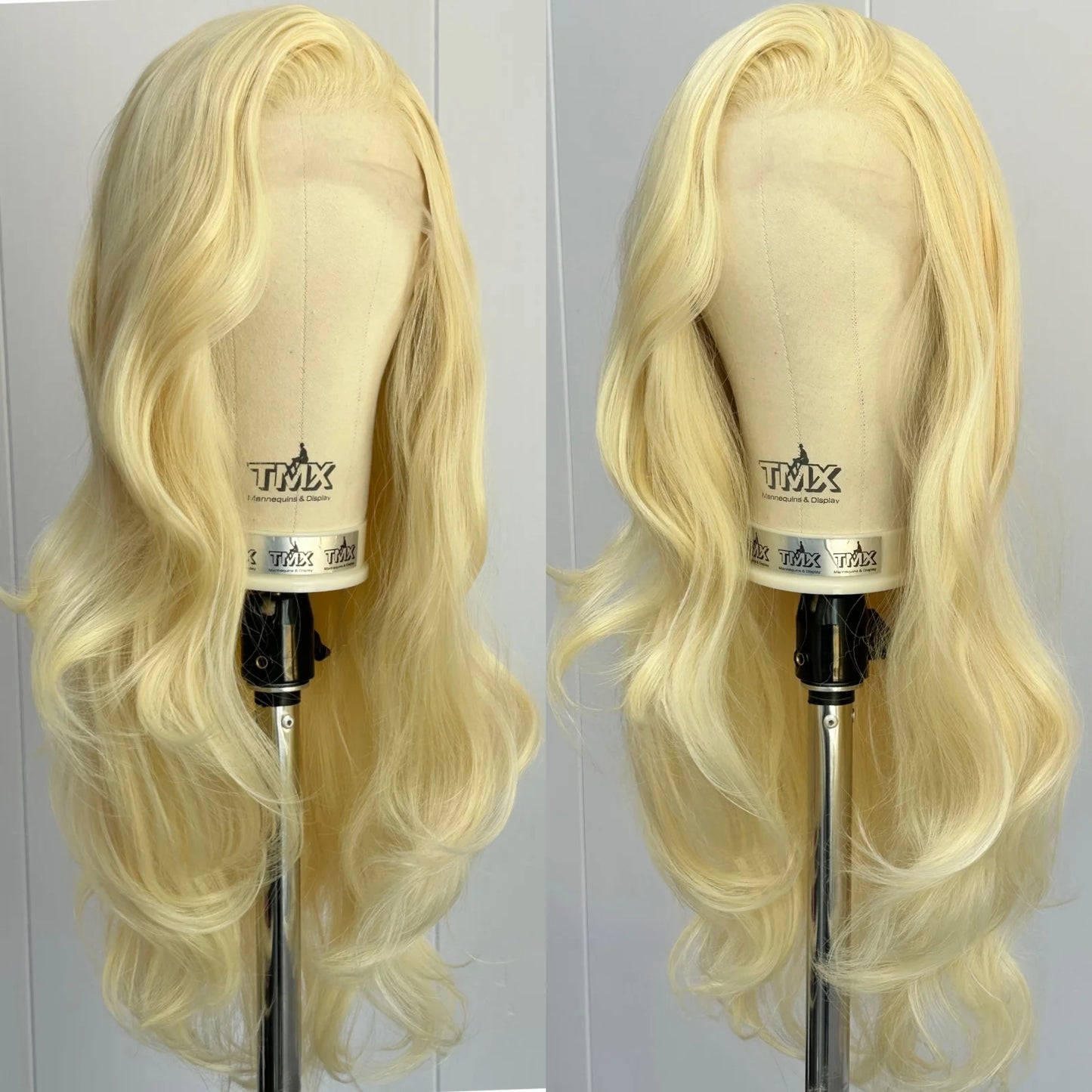 613 Blonde Long Curly Wavy Natural Wave Layered Synthetic Hair Free Part Pre Plucked Honey Blonde 13X4 Lace Front Wigs for Women