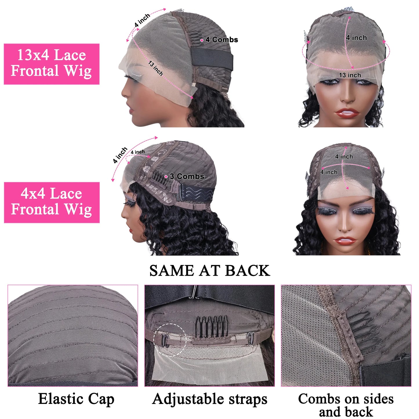 Brazilian Short Bob 100% Human Hair 13x4 Lace Frontal Human Hair Deep Wave 4x4 Lace Front Curly 5x5 Lace Closure Wigs For Women