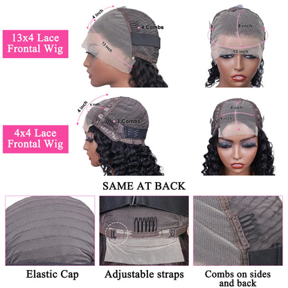 Brazilian Short Bob 100% Human Hair 13x4 Lace Frontal Human Hair Deep Wave 4x4 Lace Front Curly 5x5 Lace Closure Wigs For Women