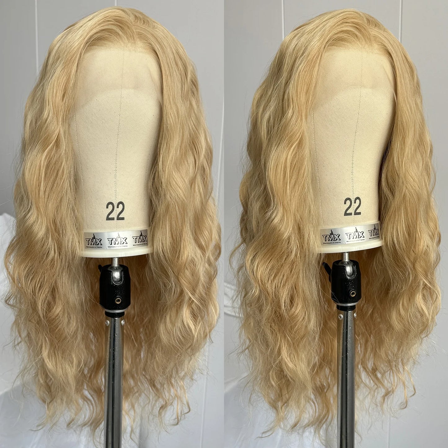 Long Blonde Highlight Natural Wave Long Curly Wavy 13X4 Lace Front Wigs for Women Honey Blonde Mixed 613 Colored Synthetic Hair
