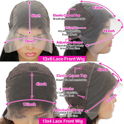 Deep Wave Human Hair Wig 13x6 HD Lace Front Wig 200% Density Curly Human Hair Wig For Woman Pre Plucked