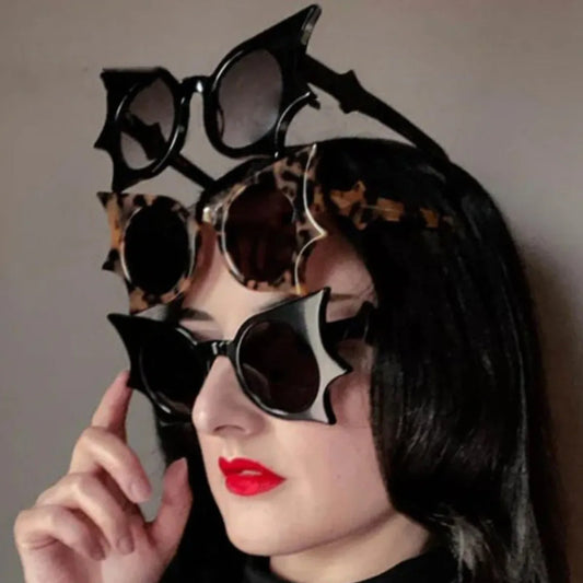 1PC Halloween Bat Hip Hop Funny Sunglasses New Sunglasses Nightclub Disco Sunglasses