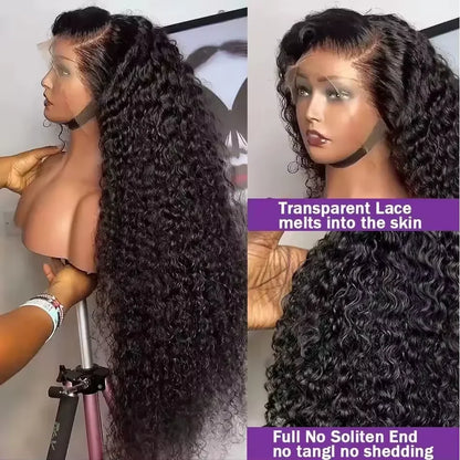 38Inch 13x6 HD Human Hair Lace Frontal Wigs Water Curly Natural Baby Hair 13X4 Loose Deep Wave Brazilian For Women 200 Density