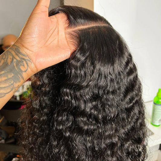Glueless Wig Human Hair Ready To Wear Water Wave 13x6 HD Lace Frontal Human Hair Wigs Curly Lace Front Human Hair Wig PrePlucked