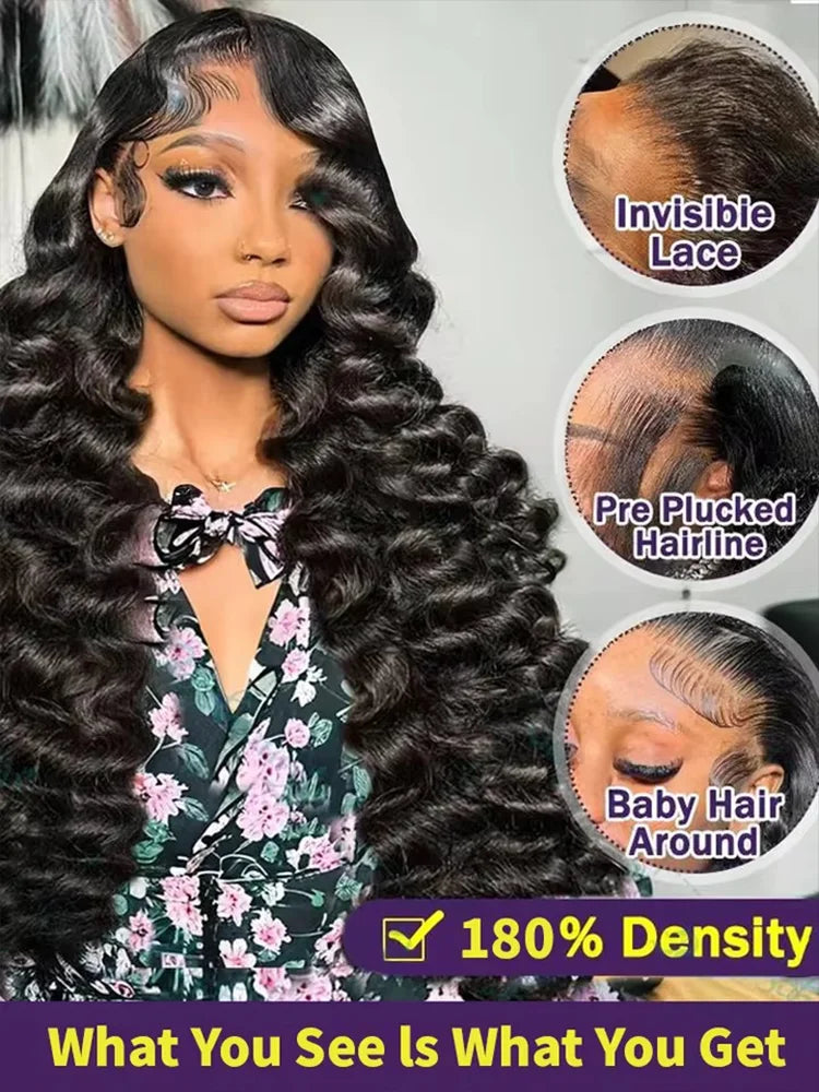 13x4 Hd Lace Frontal Wig Loose Deep Wave Curly Human Hair 100% Preplucked 13x6 Water Wave Front Wigs For Black Women Brazilian