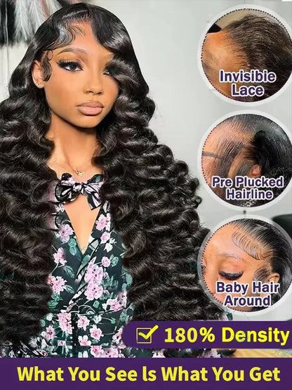 13x4 Hd Lace Frontal Wig Loose Deep Wave Curly Human Hair 100% Preplucked 13x6 Water Wave Front Wigs For Black Women Brazilian