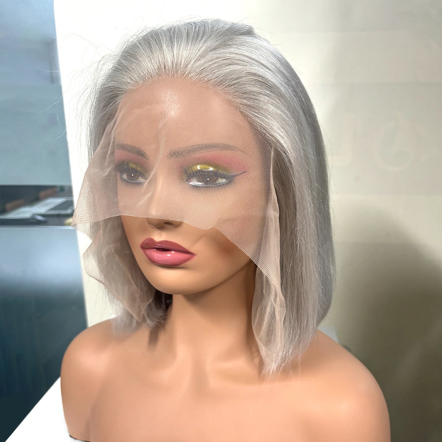 Human Hair Wigs HD 13x4 Lace Frontal Wig Short Straight Bob Hair Light Brown Blonde Mixed Piano Wig for Afro Women Use Brazilian