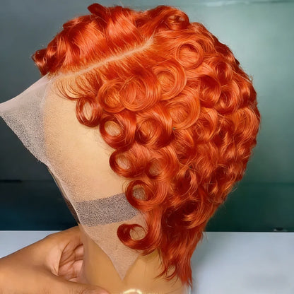 Women's Curly Human Hair Wig 13x4 Lace Frontal with Baby Hair Natural Looking Hair Replacement System