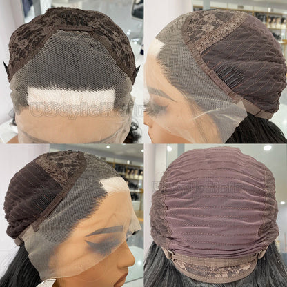 Black Lace Front Wig Long Natural Wave Synthetic Hair 13x4 Frontal Lace Wigs for Women Natural Hairline Daily Wear Cosplay