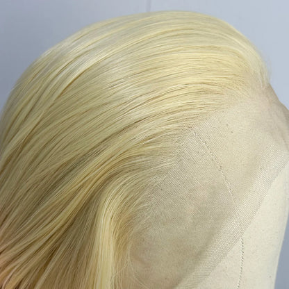 613 Blonde Long Curly Wavy Natural Wave Layered Synthetic Hair Free Part Pre Plucked Honey Blonde 13X4 Lace Front Wigs for Women